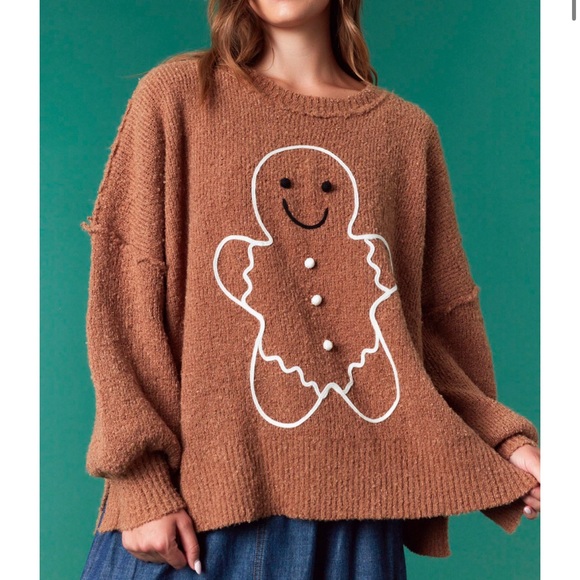 Sweaters - FF258–(🎁🎄FINALLY RE-SHIPPED) Arrival 1/9 Cozy Gingerbread Sweater